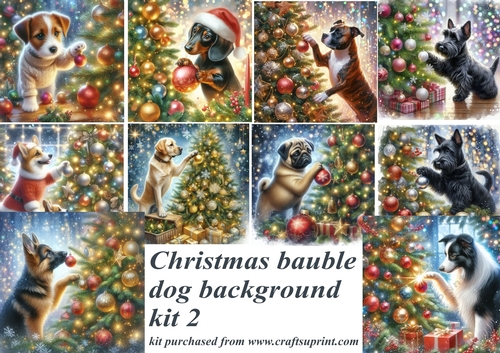 Christmas bauble dog backgrounds kit 2