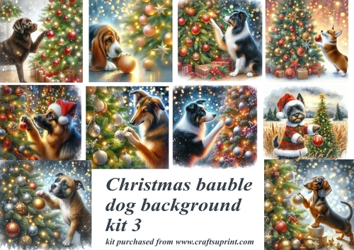 Christmas bauble dog backgrounds kit 3