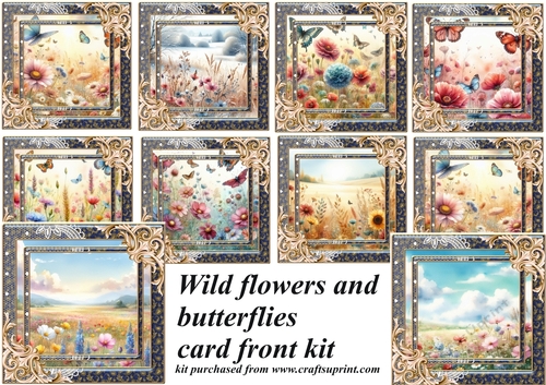 Wild flowers/butterfly card fronts kit