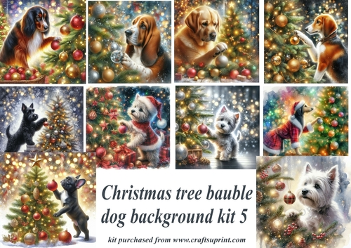 Christmas tree bauble dog backgrounds kit 5