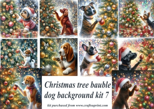 Christmas tree bauble dog backgrounds kit 7