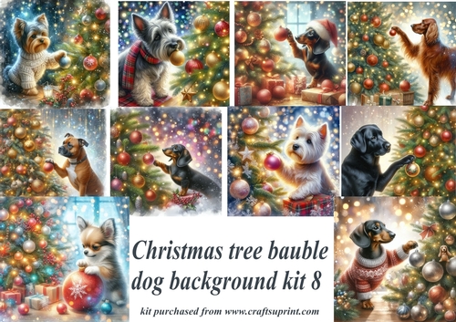 Christmas tree bauble dog backgrounds kit 8
