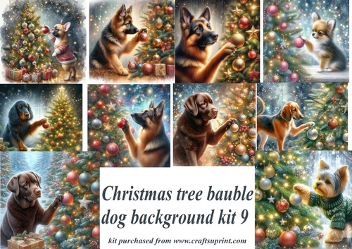 Christmas tree bauble dog backgrounds kit 9