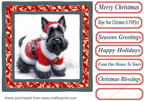 Santa Scottie card front 7