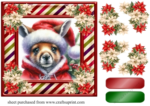 Kangaroo Santa card front 1
