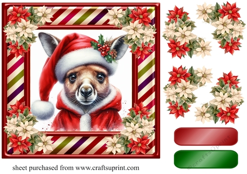 Kangaroo Santa card front 2