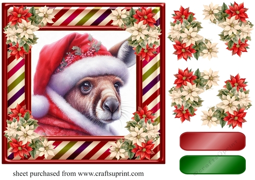 Kangaroo Santa card front 3