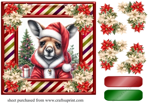 Kangaroo Santa card front 4