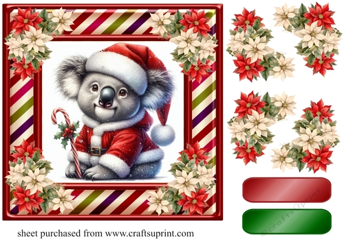Koala Santa card front 4