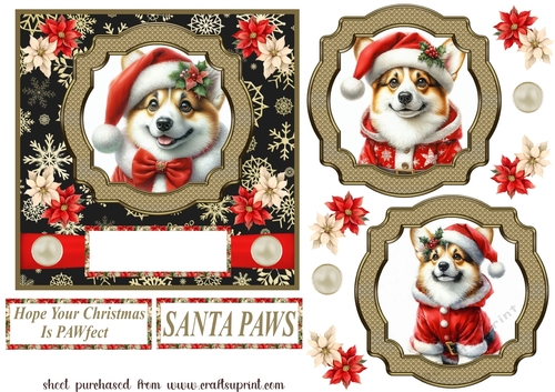 Corgi Santa card front