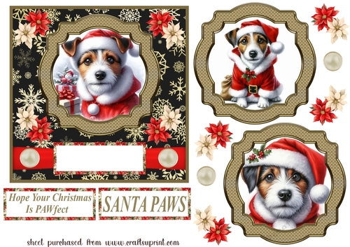 Jack Russell Santa card front