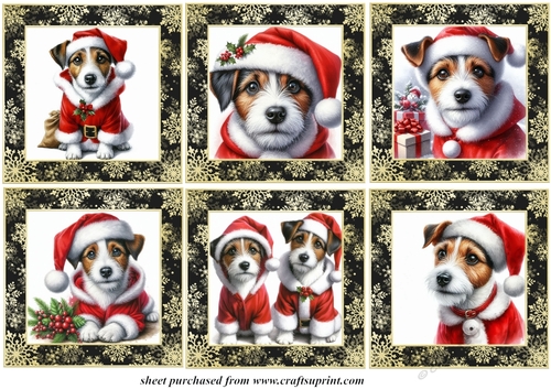 Jack Russell Santa toppers