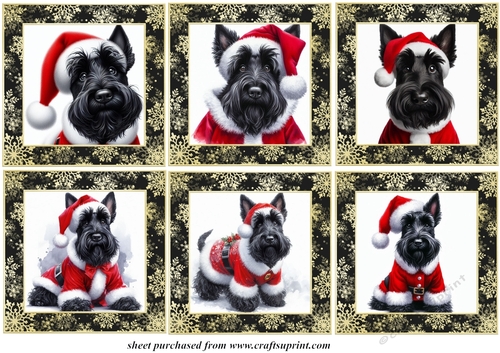 Scottish terrier Santa toppers