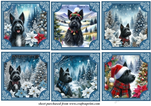 6 Christmas Scottie toppers