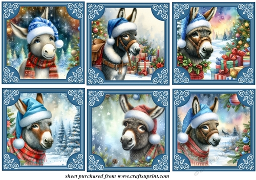 6 Christmas donkey toppers