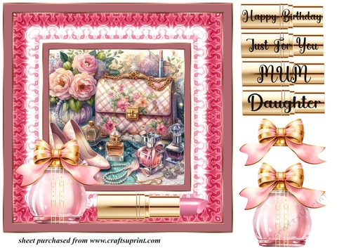 Pink female accessories card front 1