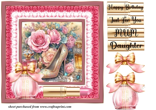 Pink female accessories card front 2