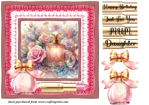 Pink female accessories card front 3