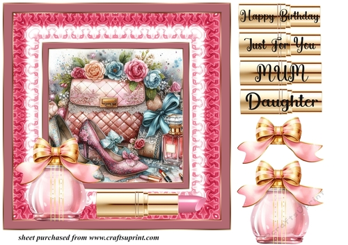 Pink female accessories card front 4