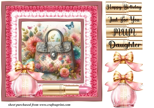Pink female accessories card front 5