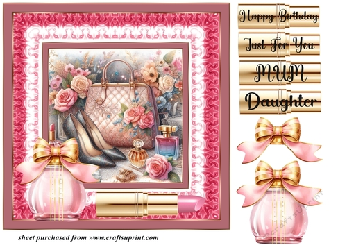 Pink female accessories card front 6