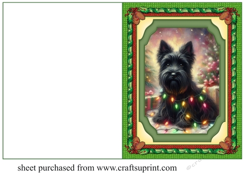 Christmas Scottish terrier cut and fold card 4