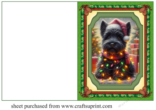 Christmas Scottish terrier cut and fold card 5