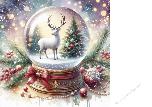 Snow globe stag background 10