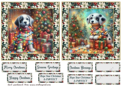 2 Christmas lights Dalmation card fronts 1