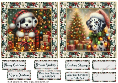 2 Christmas lights Dalmation card fronts 2