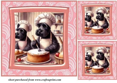 3 Baking Scottish terrier card front/toppers 2