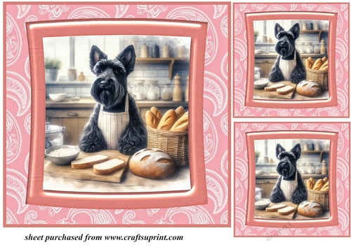 3 Baking Scottish terrier card front/toppers 3