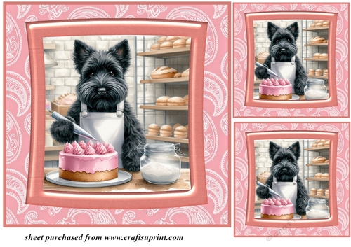 3 Baking Scottish terrier card front/toppers 4