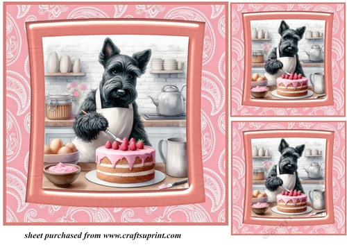 3 Baking Scottish terrier card front/toppers 5