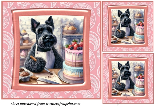 3 Baking Scottish terrier card front/toppers 7