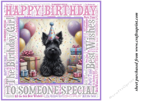 Pink Birthday Scottish terrier background 5