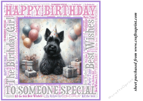 Pink Birthday Scottish terrier background 8