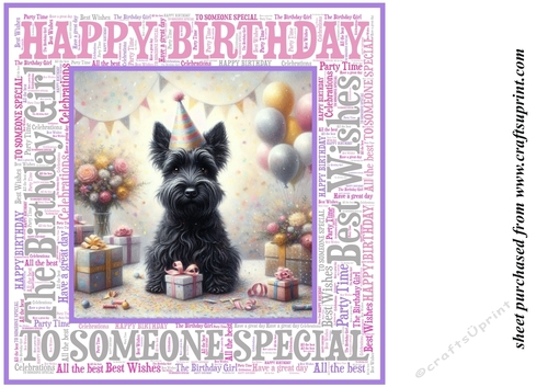 Pink Birthday Scottish terrier background 10