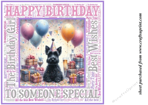 Pink Birthday Scottish terrier background 11