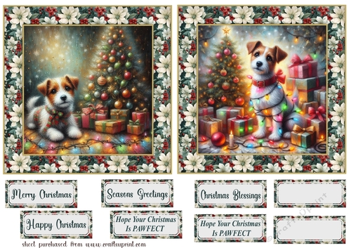 2 Christmas lights Jack Russell card fronts 5