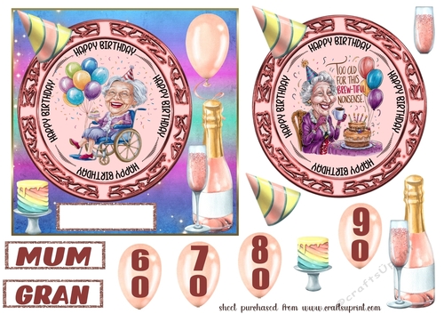 Older Female Birthday card front 1