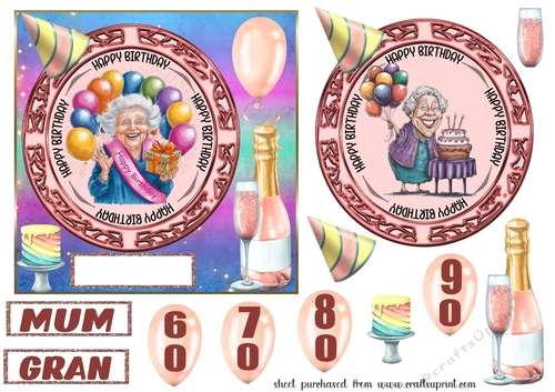 Older Female Birthday card front 2