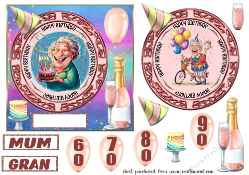 Older Female Birthday card front 3