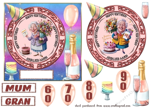 Older Female Birthday card front 4