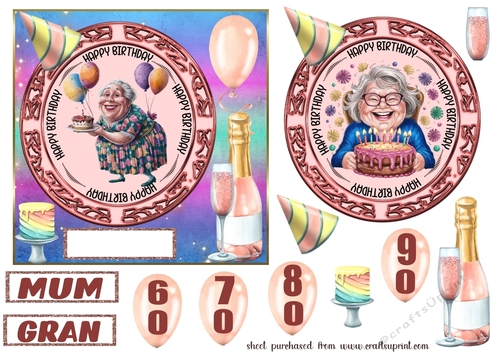 Older Female Birthday card front 5