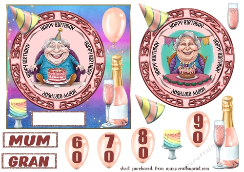 Older Female Birthday card front 7