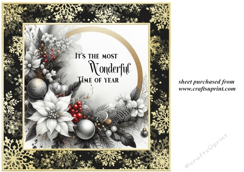 Black and gold floral Christmas insert with verse 5