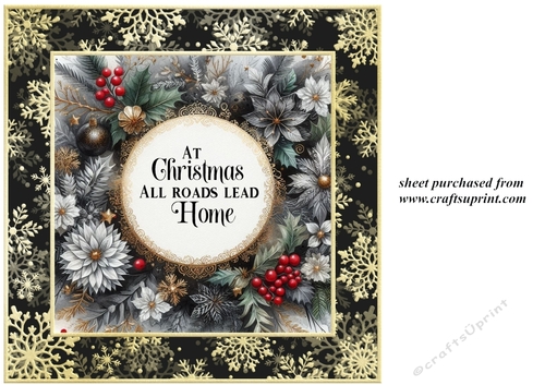 Black and gold floral Christmas insert with verse 6