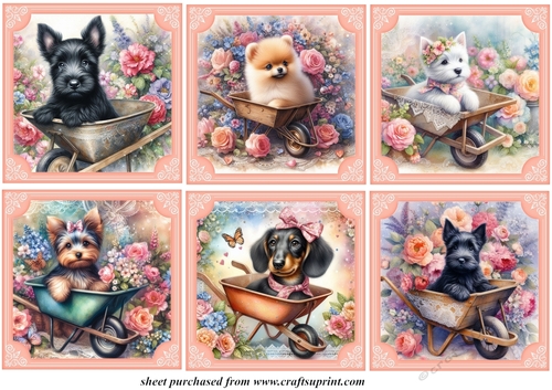 6 Wheel barrow pup toppers