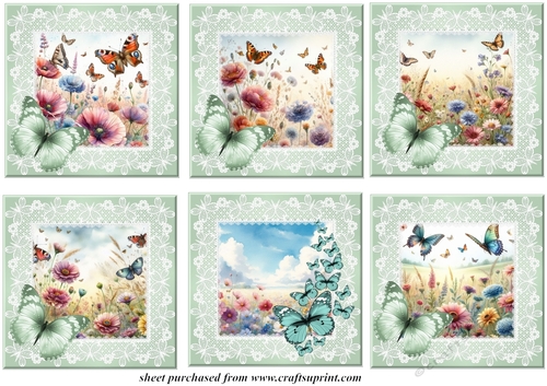 6 Wildflowers and butterflies toppers